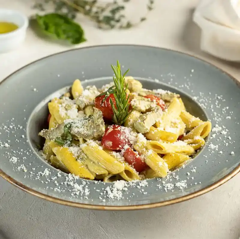 Köri Soslu Yavuklu Penne